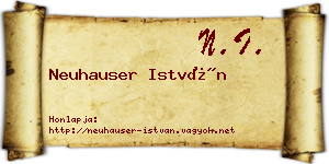 Neuhauser István névjegykártya